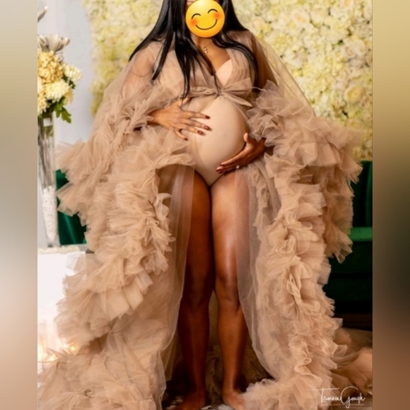 Tulle Maternity Robe with train - Picture 4 of 7